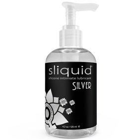 Sliquid Silver Intimate Lubricant - Silicone Lube for Women/Men/Couples, Hypoallergenic Lube, Silicone Lubricant, Waterproof, Unscented, 4.2 Fl Oz