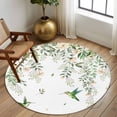 thumbnail image 2 of Round Rug 7Ft Washable Non-Slip, Green Eucalyptus Leaves Circle Area Rugs for Living Room Bedroom, Birds Flowers Spring Watercolor Floral Indoor Floor Mats Carpet Runner for Home Decor Aesthetic, 2 of 8