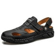 thumbnail image 1 of Brown Cowhide Outdoor Casual Men Slippers Cheap and fine, 1 of 2