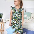 thumbnail image 4 of Balery Green Leopard Camisón de princesa para niñas, pijama de algodón con mangas abullonadas, suave y bonito.-X-Large, 4 of 6