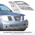 thumbnail image 3 of APS Chrome Horizontal Billet Grille Grill Compatible with Nissan Pathfinder 2005-2007 & 05-08 Frontier with Logo Show Combo N19-A66976N, 3 of 7