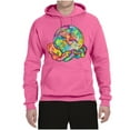 thumbnail image 2 of Wild Bobby Rainbow Painted I've Got The Whole World Dean Russo Design Inspirational/Christian Unisex Hoodie Sweatshirt, Neon Pink, X-Large, 2 of 6