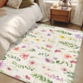 thumbnail image 4 of 3'x5' Rug for Living Room Bedroom, Pink Spring Floral Washable Area Rugs Non-Slip Carpet Mats, Flowers Elegant Pastoral Botanical Indoor Low Pile Area Rug Runner for Kitchen, Mudroom, 4 of 8