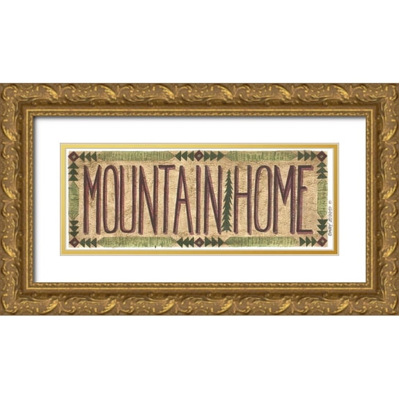 Shamp, Cindy 14x8 Gold Ornate Wood Framed with Double Matting Museum Art Print Titled - Mountain Home
