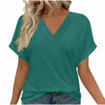 thumbnail image 2 of Soki Blouse Mode Femme Manches Courtes Col en V T-Shirt Tops Liquidation, 2 of 9