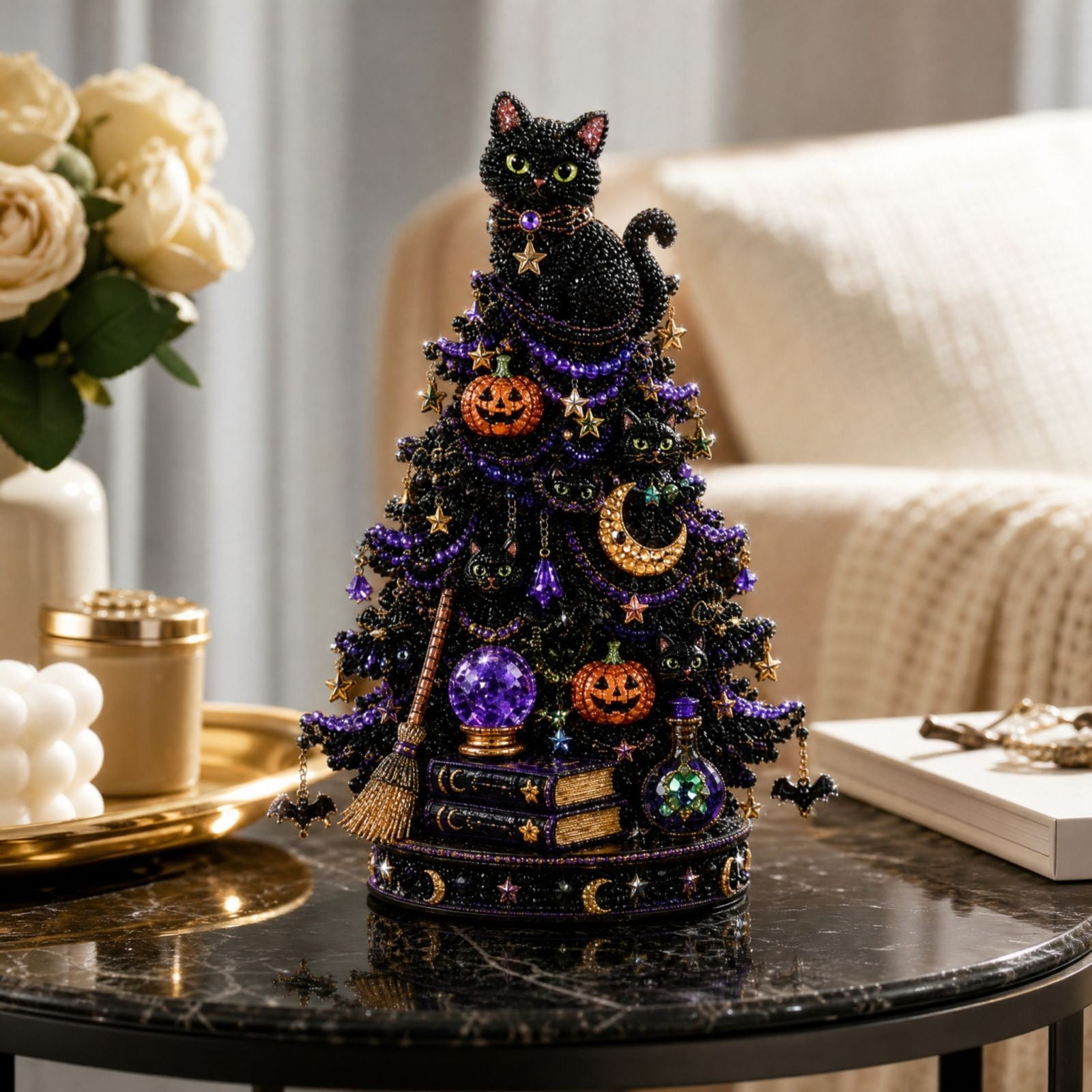 Halloween Decorations for Home Handmade Beaded Halloween Tree Set Halloween Decorations Indoor Halloween Home Decor for Home Decor Holiday Gifts Decorations
