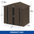 thumbnail image 6 of Uforic 6 Ft x 4 Ft Outdoor Tool Shed with Air Vents & Lockable Doors for Bikes & Tools, Brown, 6 of 6