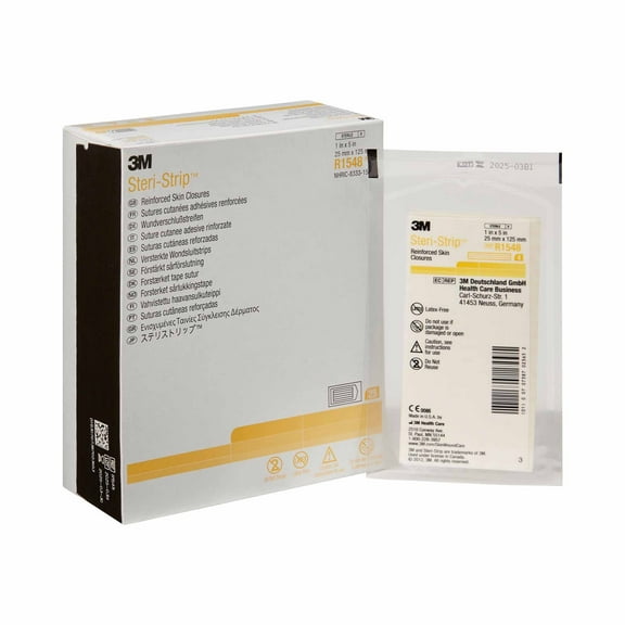 Steri-Strip Closure Reinforced Skin Strip 1 x 5" Sterile R1548, 25 Ct