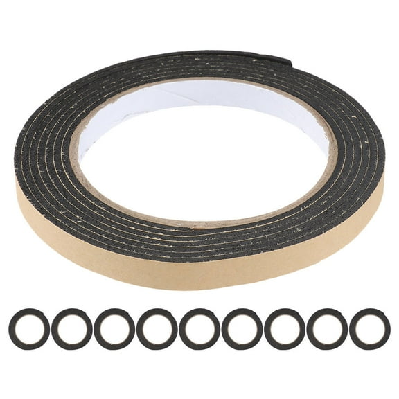 DRAFIDEEP 10Rolls Self-Adhesive Sealing Tape Caulk Tapes for Kitchen Use Black Polyethylene 78.60X0.39X0.12In