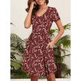 thumbnail image 3 of WUJINXIA Womens Short Sleeve Dresses Casual Loose Fit Swing T Shirt Dress V Neck Sundress with Pockets, 3 of 5