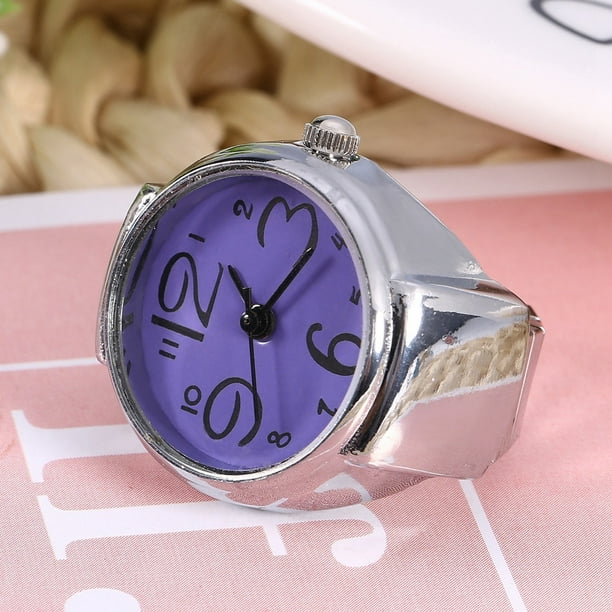 Reloj de amor con anillo redondo analogico de cuarzo para hombre y mujer moderno color morado 1 unidad Bodega Aurrera en linea