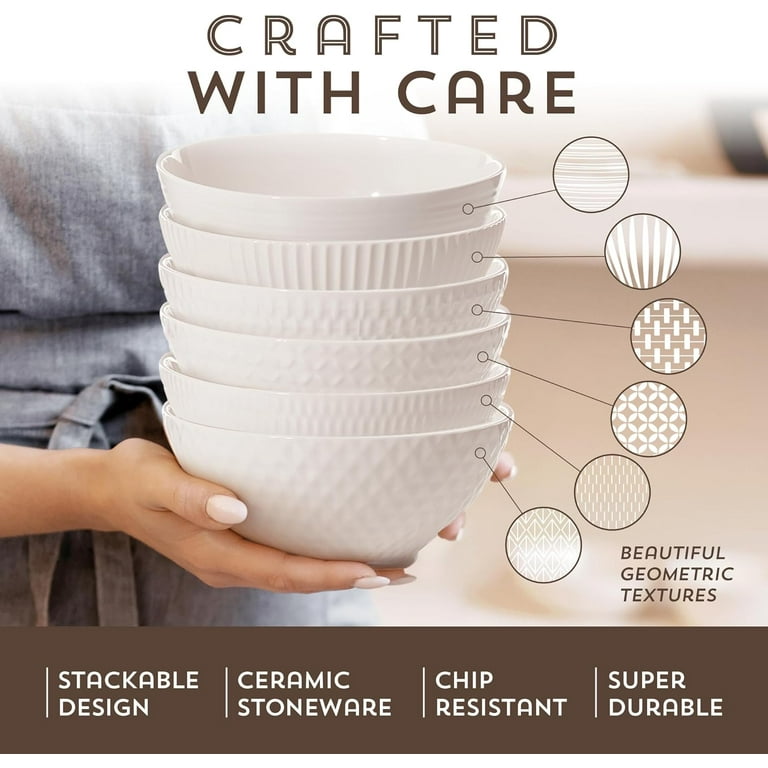 Maison Neuve Gianna 12-Piece Dinnerware Ceramic Serving Bowls Set