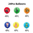 thumbnail image 2 of Latex Balloons, 24pcs Assorted Colors, Boys Department, Bros Themed Birthday Party Supplies, 2 of 5