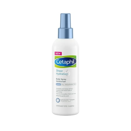 Cetaphil Sheer Hydration Body Spray Moisturizer, 7 fl oz, 48 Hour Sensitive Skin Spray Body Lotion for Dry Skin