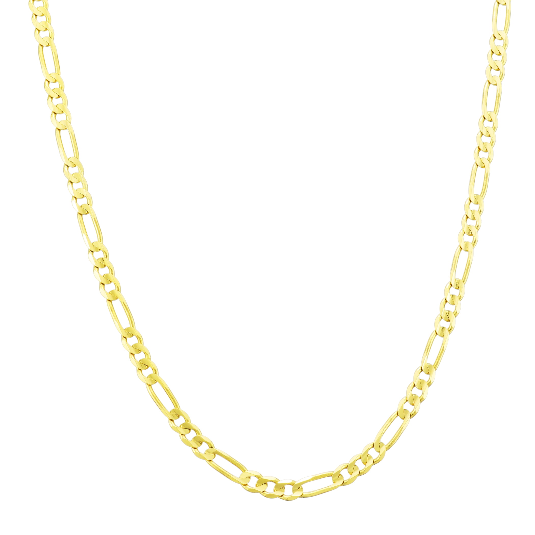 10K Solid Gold 2.6mm Italian Figaro Chain Link Pendant Necklace 14"-30" 