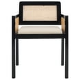 thumbnail image 3 of Safavieh Patrina Scandinavian Wood and Rattan Dining Arm Chairs, Black / Natural / White, 3 of 8