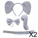 thumbnail image 1 of Disfraz de ,Diadema con orejas de ,pajarita para la nariz y cola,Accesorios para disfraces de animales de cosplay con banda para el pelo de anime,Representación de una, 1 of 8