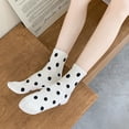 thumbnail image 5 of Tumao Women's Polka Dot & Striped Crew Ankle Socks Soft Thin Lightweight Breathable Casual & Athletic 4 Pack, 5 of 8