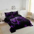 thumbnail image 3 of Bedding Set Game Console Bed Comforter Set Teen 3D Geometry Gamepad Gaming Full Comforter, Cool Neon Square Gamer Controller Duvet Set(Purple, Full 3Pcs), 3 of 7