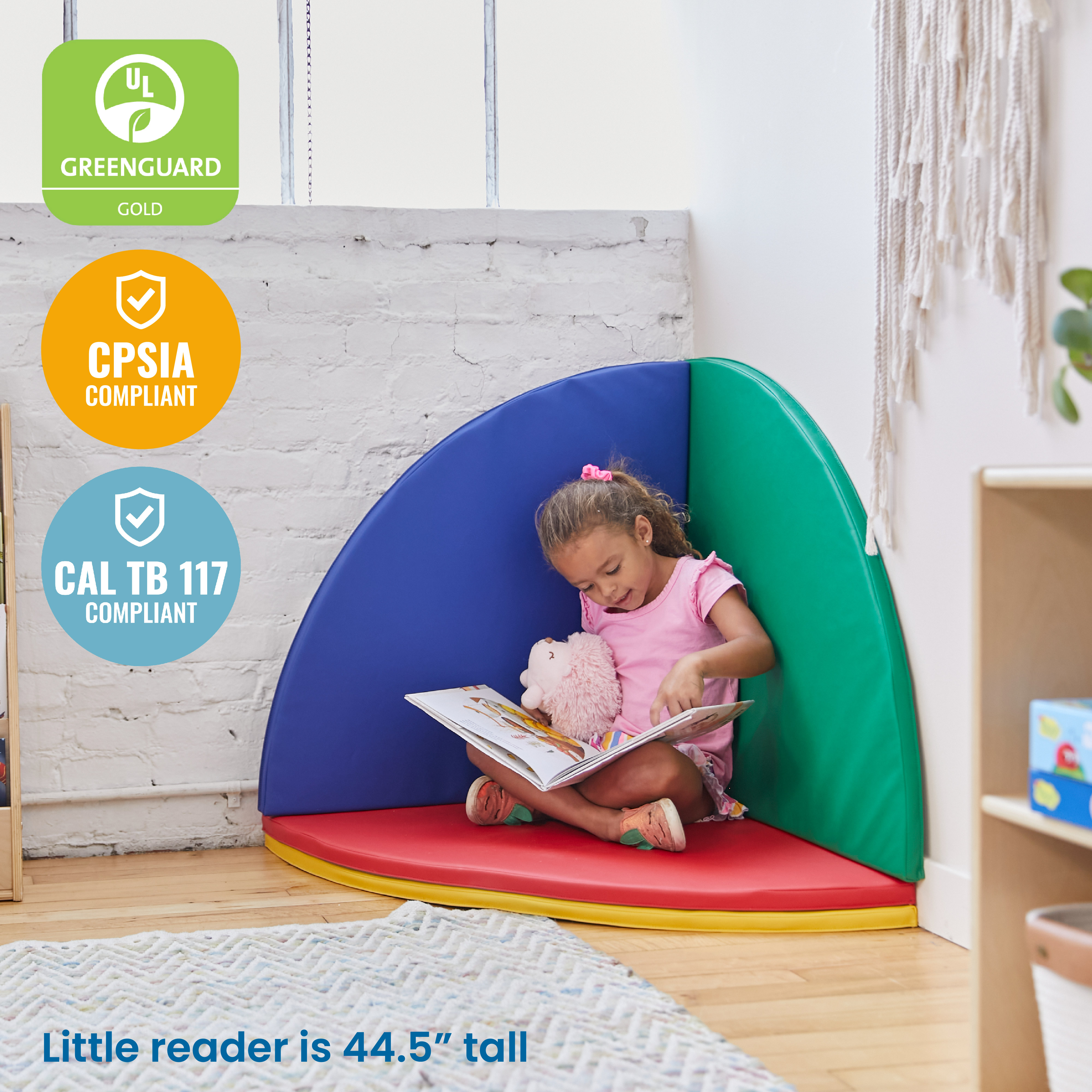 ECR4Kids SoftZone All-Around Modular Activity Play Mat, Reading Nook, Assorted, 4-Piece