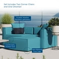 thumbnail image 5 of Lounge Loveseat Chaise Sofa, Fabric, Blue, Modern Contemporary Urban Design, Outdoor Patio Balcony Cafe Bistro Garden Furniture Hotel Hospitality, 5 of 9