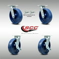 thumbnail image 2 of 8 Inch SS Solid Poly Caster Set with Ball Bearings 2 Swivel Lock 2 Brake SCC, 2 of 2