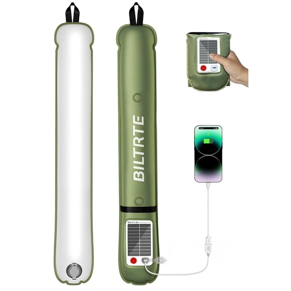 Luz de Camping Solar Recargable BILTRTE IP66 Impermeable
