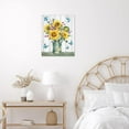 thumbnail image 3 of Yellow Sunflower Wall Art Blue Butterfly Canvas Print Wooden Framed Rustic Floral in Pot Picture Poster Painting for Bathroom Bedroom Living Room Wall Decor,12x16 inch, 3 of 6