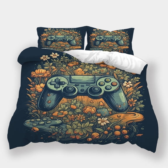 Duvet Cover Set Game Controller Printed Quilt Cover Pillowcase Teenager Hot Sale Bedroom Decor,Queen (90"x90")