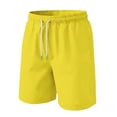 thumbnail image 4 of Resicozy Mens Casual Shorts Cotton Elastic Waist Shorts Drawstring Summer Beach Shorts with Pockets Yellow XL, 4 of 5