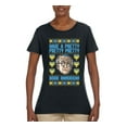 thumbnail image 2 of Wild Bobby, Have a Pretty Pretty Pretty Good Hanukkah Curb Larry, Hanukkah, Women Graphic Tee, Black, Small, 2 of 4