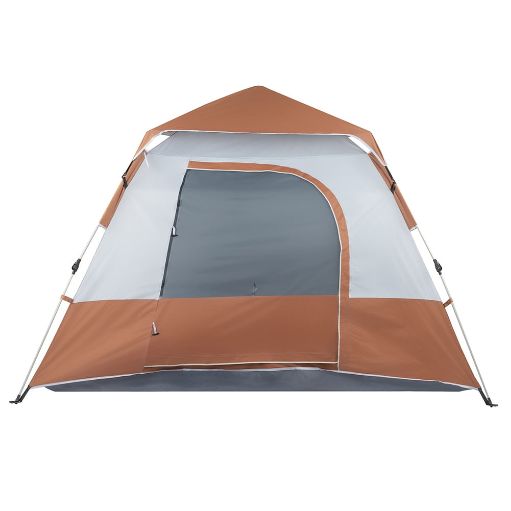 Kadyn Four-Person Family Tent, Modern Camping Tent for Outdoor, Waterproof Tent with Spring Quick Opening, Brown Kadyn Four-Person Family Tent, Modern Camping Tent for Outdoor, Waterproof Tent with Spring Quick Opening, Brown