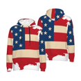 thumbnail image 6 of Bingfone American Flag Map Men's Drawstring Hoodie Long Sleeve Pocket Sweatshirts-X-Large, 6 of 6