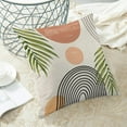 thumbnail image 4 of Boho Summer Pillow Covers 16x16 Inch 2 Pcs, Fall Orange and Sage Green Leaf Outdor Decorative Throw Pillows, Mid Century Abstract Farmhouse Decor Pillowcase Linen Cushion Cover for Couch Sofa, 4 of 6