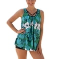 thumbnail image 2 of Sakmal Full Coverage Tankini Swimsuits for Women Plus Size Swimwear Beach Floral Womens Swimsuits L, 2 of 6