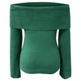 thumbnail image 4 of DHFJKG Off Shoulder Sweaters For Women Sexy Slim Fit Knit Long Sleeve Pullover Fashion Solid Color Spring Fall Soft Tops, 4 of 5
