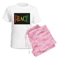 thumbnail image 6 of CafePress - Teach Peace Women's Light Pajamas - Women's Short Sleeve Print T-Shirt and Pants Light Cotton Pajama Set, 6 of 7