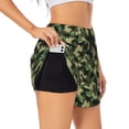 thumbnail image 2 of Haiem Camouflage Dinosaur Women's 2 in 1 Running Shorts - Lightweight Athletic Workout Gym Yoga Breathable Sports Shorts Liner with Phone Pockets-Large, 2 of 9