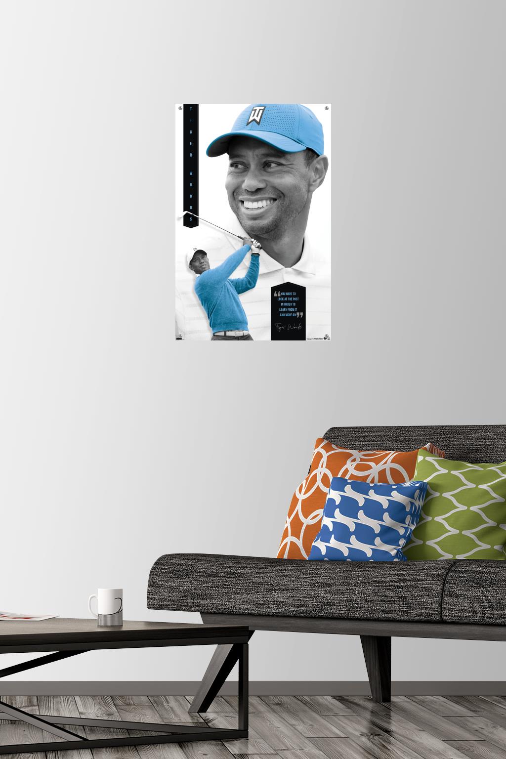 Tiger Woods - Learn From It Wall Poster with Push Pins, 14.725" x 22.375"