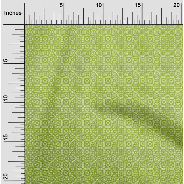 oneOone Georgette Viscose Light Green Fabric Geometric Bandhani Sewing Craft Projects Fabric Prints By Yard 42 Inch Wide