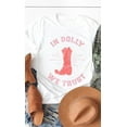 thumbnail image 3 of Retro In Dolly We Trust Boot Graphic Tee T-Shirt PLUS, 3 of 8