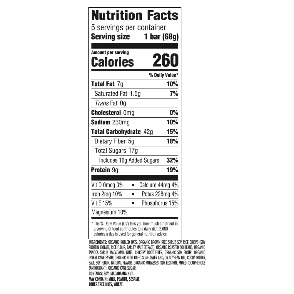 CLIF BAR White Chocolate Macadamia Nut Energy Bars 5 ct - 5 Pack