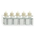 thumbnail image 4 of DecMode 5 Holder Silver Glass Pillar Candelabra with Mirrored Accents and Crystals, 4 of 8