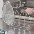 thumbnail image 3 of Soro Essentials- 4 Section Plated Steel Pizza Screen Rack- Stand for Seamless Rim Pizza Baking Screen Rack for Oven Round Pizza Screen Mesh Pizza Baking Tray for Home Restaurant, 3 of 6