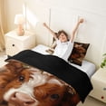 thumbnail image 3 of jejeloiu Kawaii Highland Cow Twin Bedding Kids,Rustic Botanical Daisy Duvet Cover Set,Reversible,2pcs(No Comforter), 3 of 6