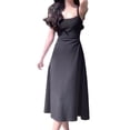 thumbnail image 3 of Sexlip Womens Satin Slip Midi Dress Open Back Design Silky Fabric Relaxed Silhouette for Stylish Gatherings Black L, 3 of 7