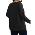 thumbnail image 3 of LANREMON Womens Plus Size Tops Long Sleeve Shirts V Neck Textured Keyhole Gathered Knit Tunic Loose Fall Blouses, 3 of 6
