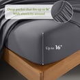thumbnail image 4 of Baauye Cozy Bamboo Sheets Set, 4-Piece California King Sheet Set with 16" Deep Pockets, Soft and Breathable Bed Sheets, Dark Gray, 4 of 6