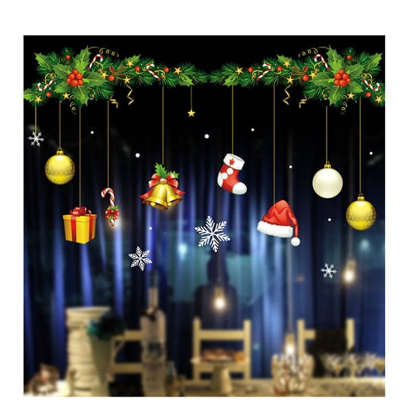 Adhesivo De Pared Navidad Ventana Pegatina Ornamento Pared Arte Extraíble Hogar Vinilo Ventana Pared Pegatinas Calcomanía Decoración Baño Speravity HA024225-01
