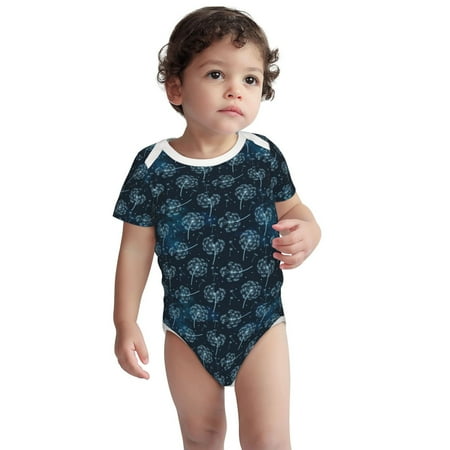 

Kdxio Dandelions Pattern Unisex Baby Cotton Short Sleeve Bodysuits-2 Years